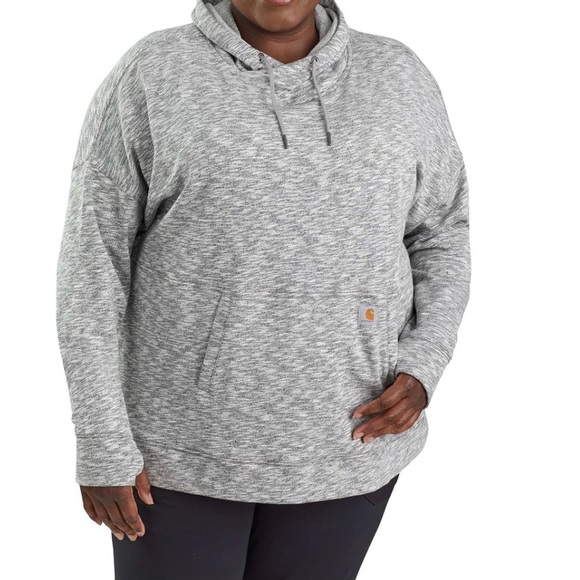 Carhartt Womens Plus Size Newberry Cowl‎ Neck Hoodie Heather Gray Sweatshirt XXL - Picture 3 of 16